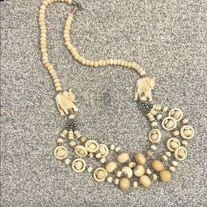 VTG Handmade Hand carved bone necklace